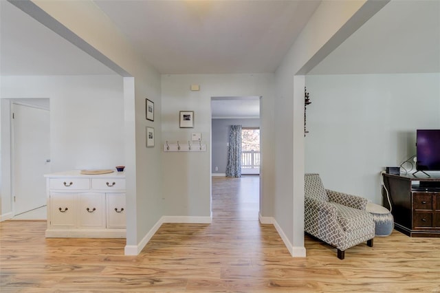 hall featuring light hardwood / wood-style flooring