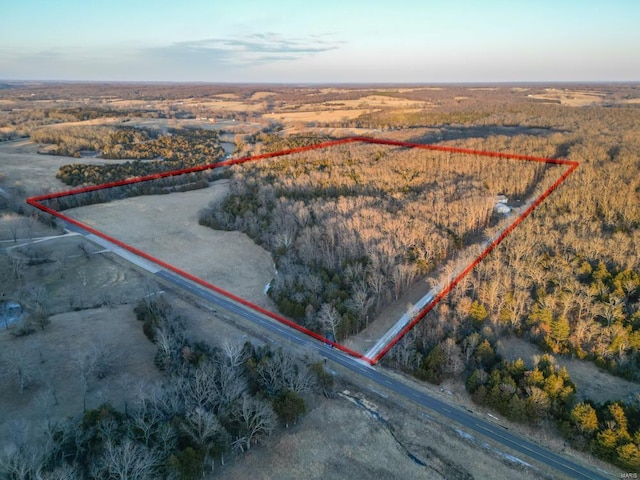 drone / aerial view featuring a rural view