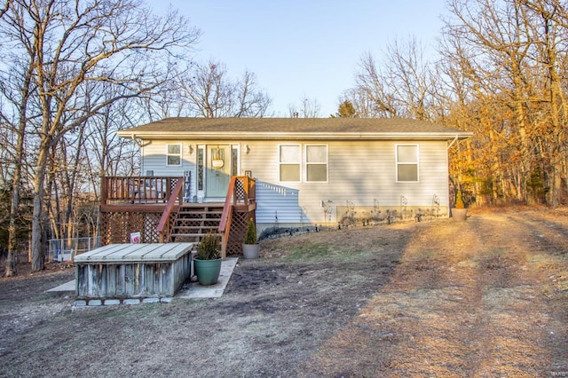 view of front of home featuring a deck