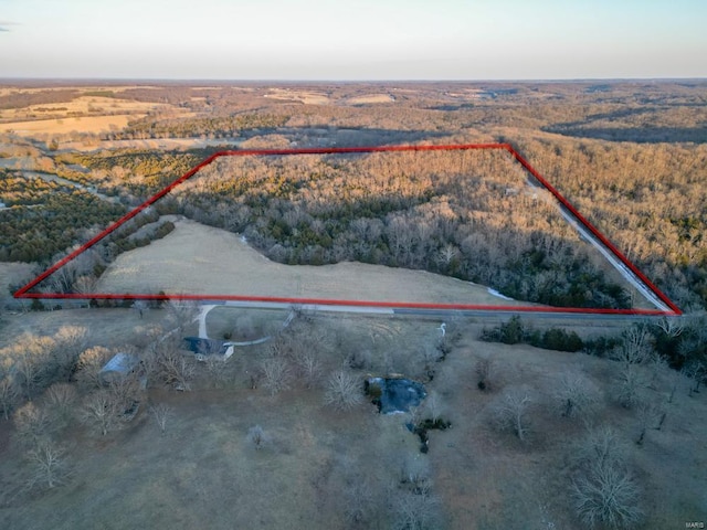 drone / aerial view featuring a rural view