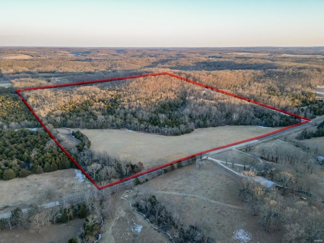 aerial view featuring a rural view