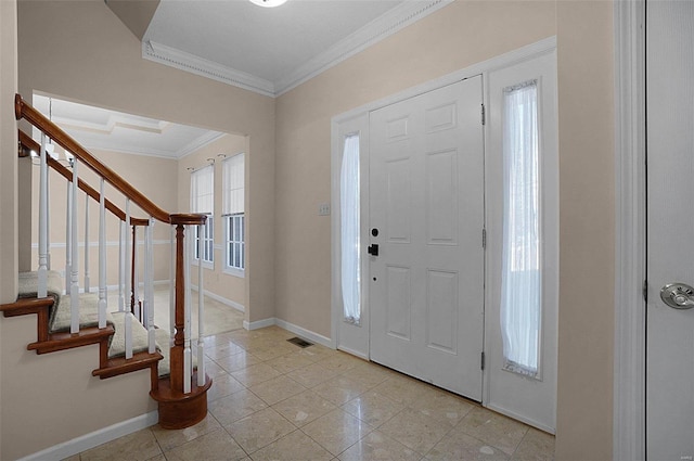 foyer with crown molding