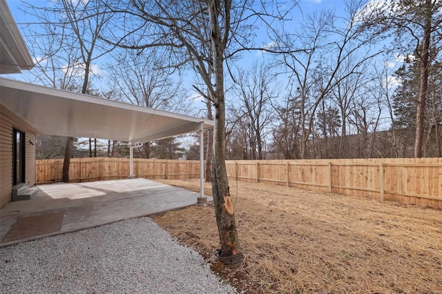 view of yard featuring a patio area