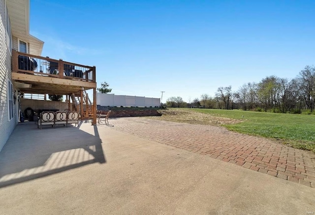 view of patio / terrace with a wooden deck