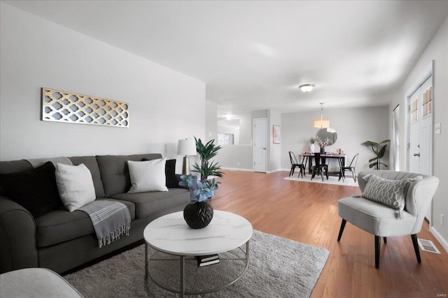 living room featuring hardwood / wood-style floors