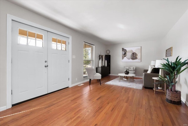 foyer entrance with wood-type flooring