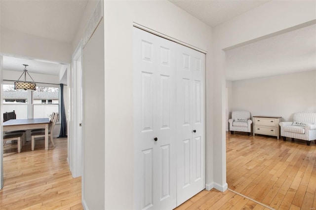 corridor featuring hardwood / wood-style flooring