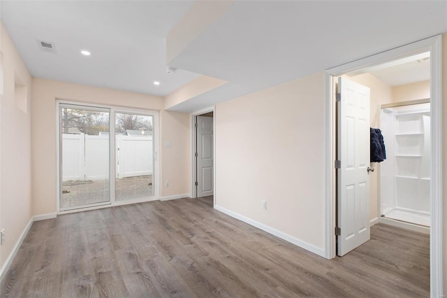 empty room featuring light hardwood / wood-style flooring