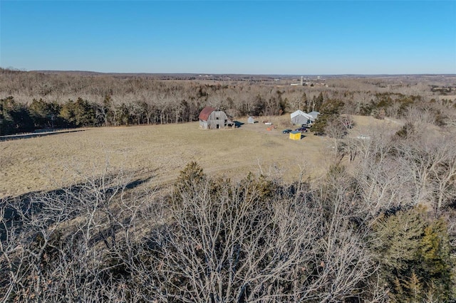 drone / aerial view featuring a rural view