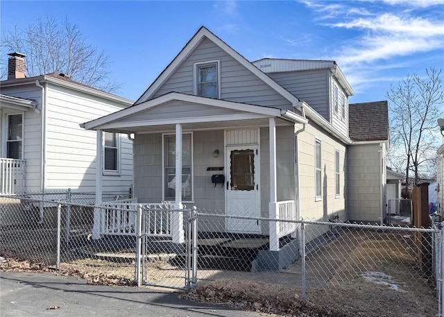 view of front facade featuring a porch