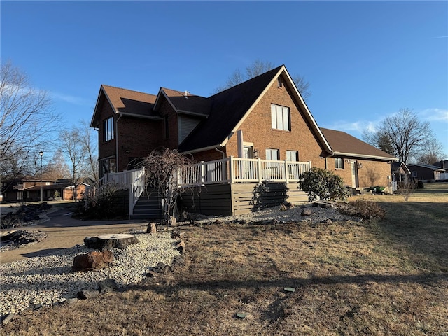 view of property exterior featuring covered porch