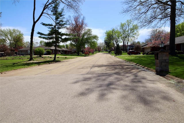 view of road with a residential view