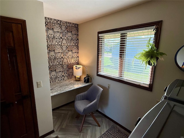 office featuring baseboards
