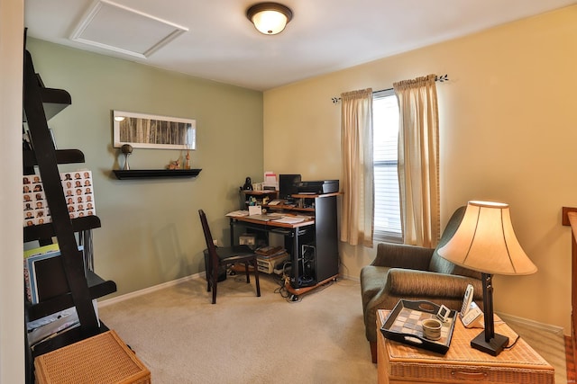 carpeted office featuring plenty of natural light