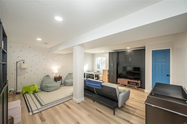 interior space featuring light hardwood / wood-style floors