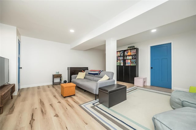 living room featuring light hardwood / wood-style floors