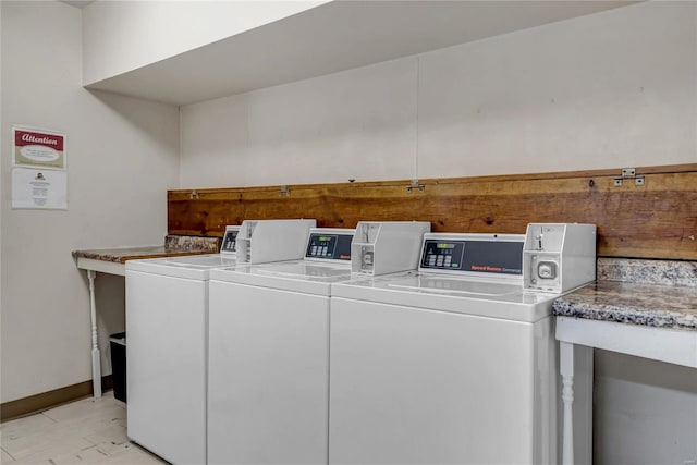 laundry area featuring washing machine and dryer