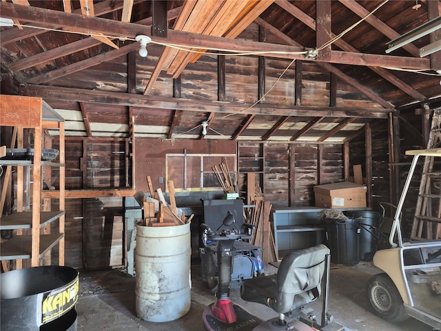 interior space with lofted ceiling