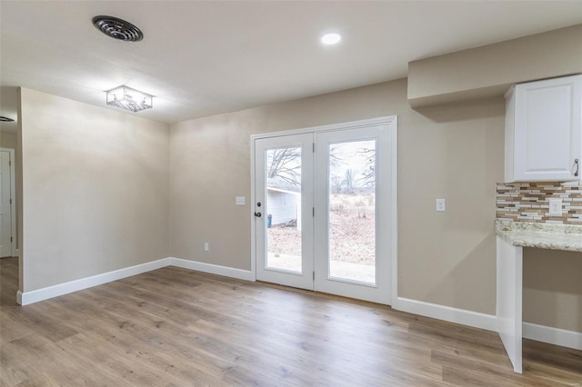 interior space featuring light wood-type flooring