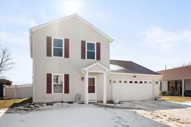 view of property featuring a garage