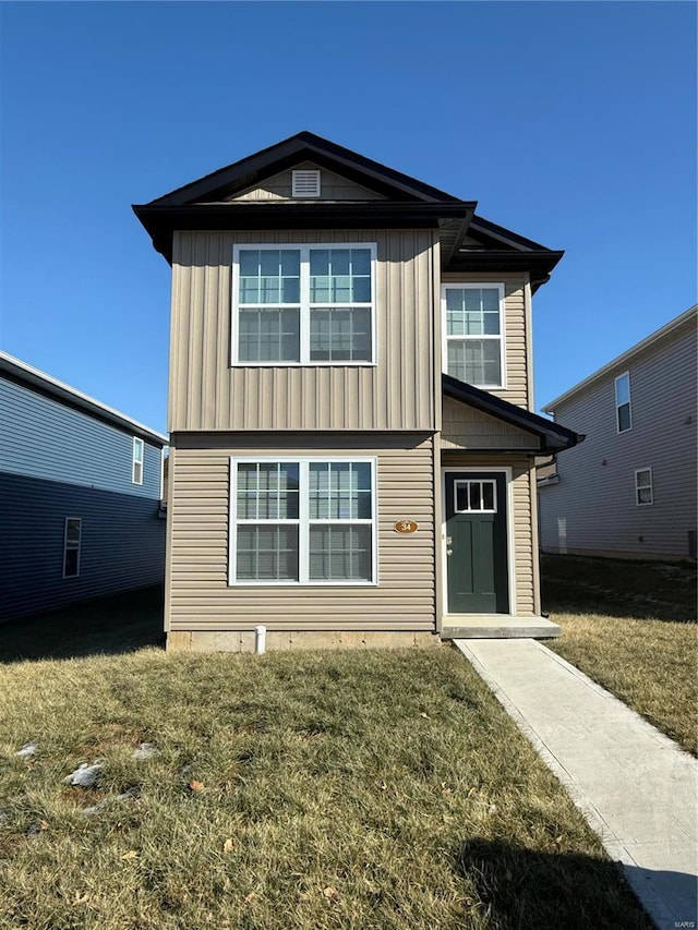 view of front property with a front yard