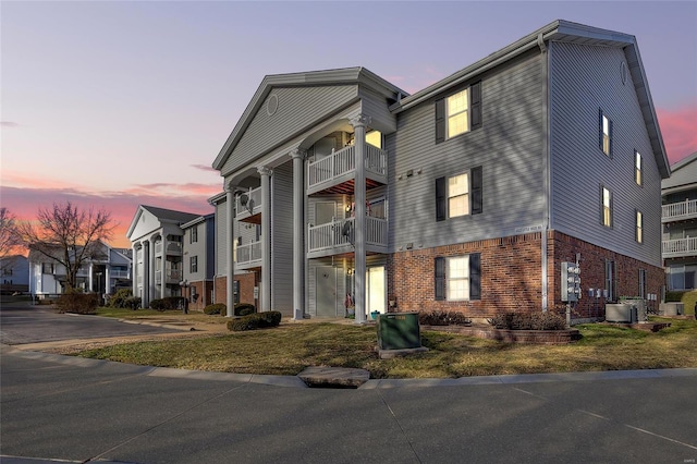 outdoor building at dusk with central AC