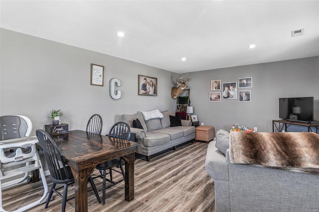 living room with wood-type flooring