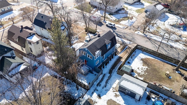 view of snowy aerial view