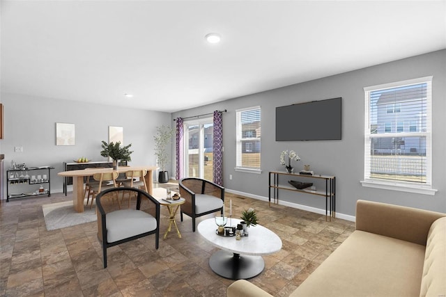 living room with a wealth of natural light