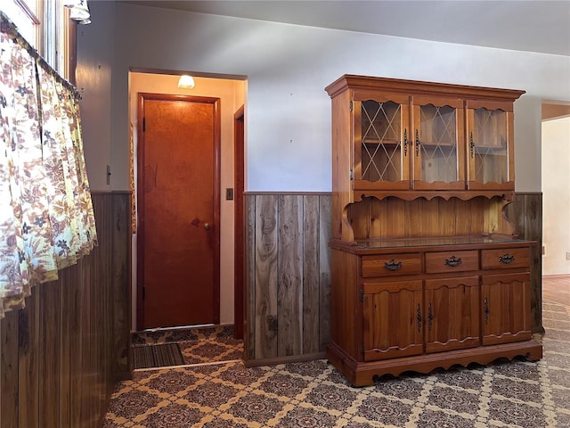 interior space with wood walls