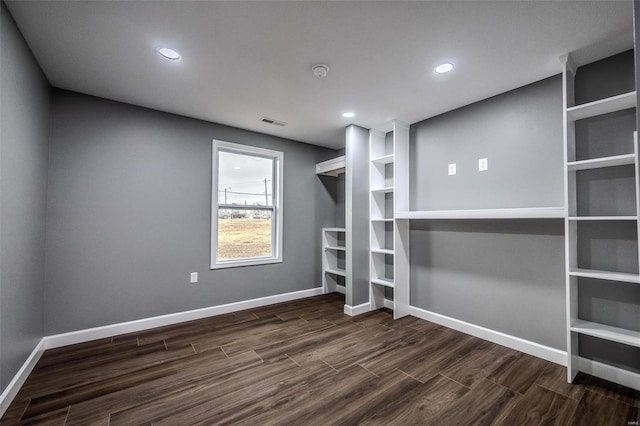 interior space featuring dark hardwood / wood-style flooring