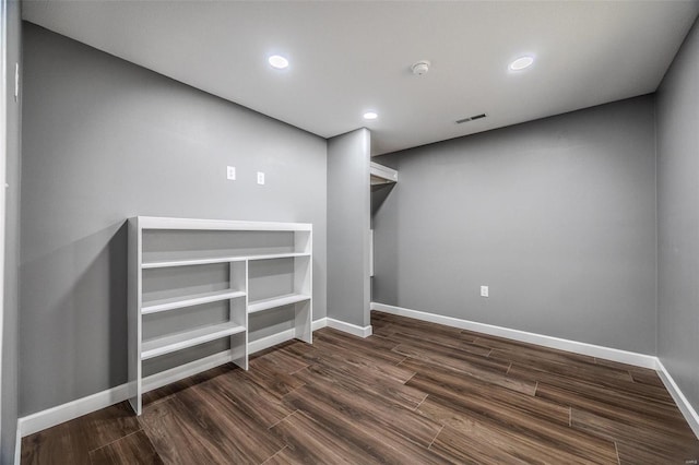 interior space featuring dark hardwood / wood-style floors