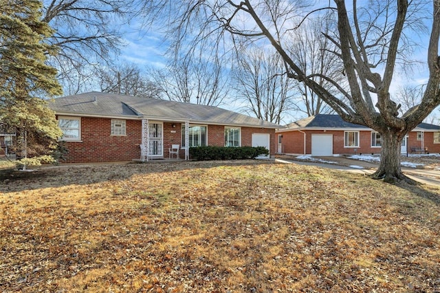 single story home with a garage