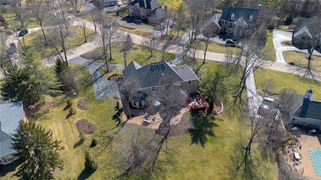 aerial view with a residential view