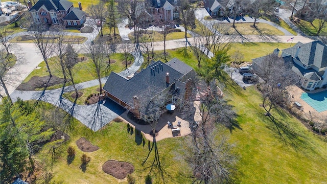 aerial view with a residential view