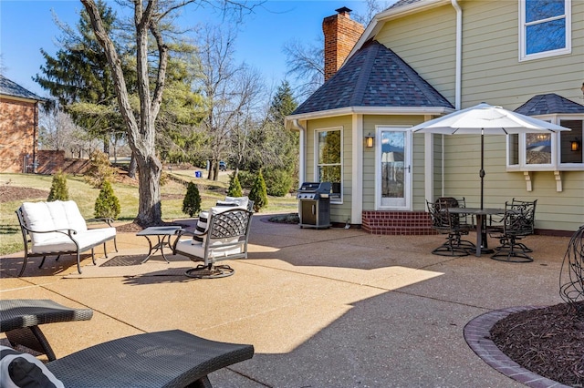 view of patio / terrace featuring entry steps and grilling area