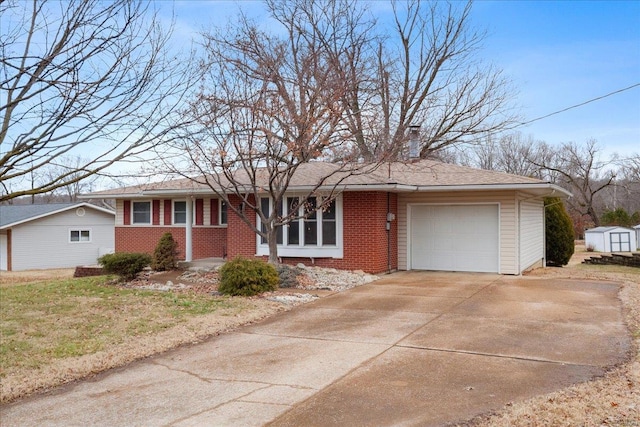 ranch-style home with a garage