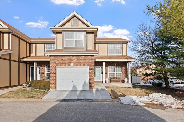 view of front facade featuring a garage