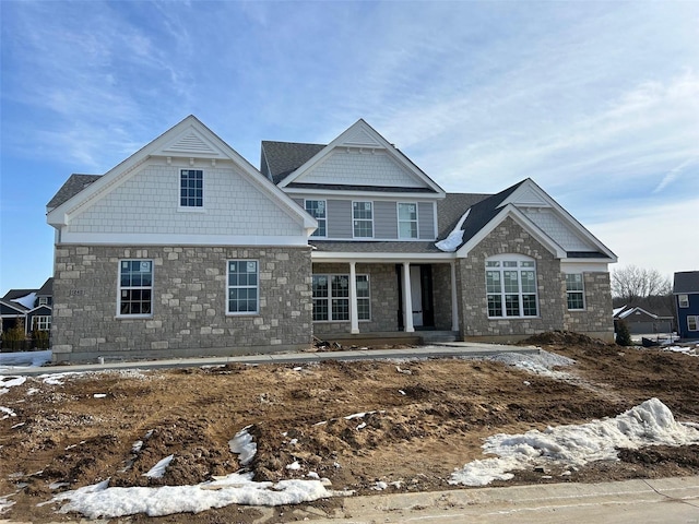 craftsman inspired home with covered porch