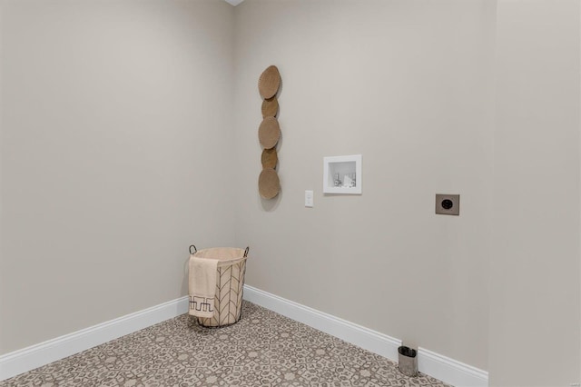 laundry area featuring washer hookup and hookup for an electric dryer