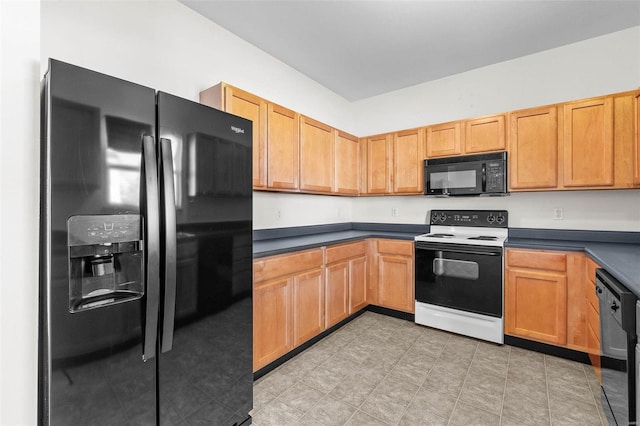 kitchen with black appliances