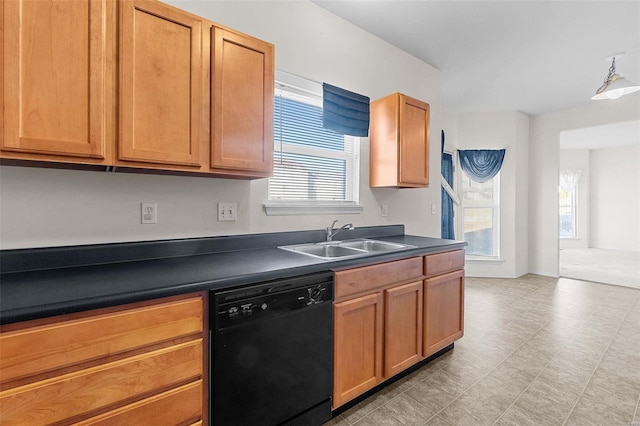 kitchen with a healthy amount of sunlight, sink, and dishwasher