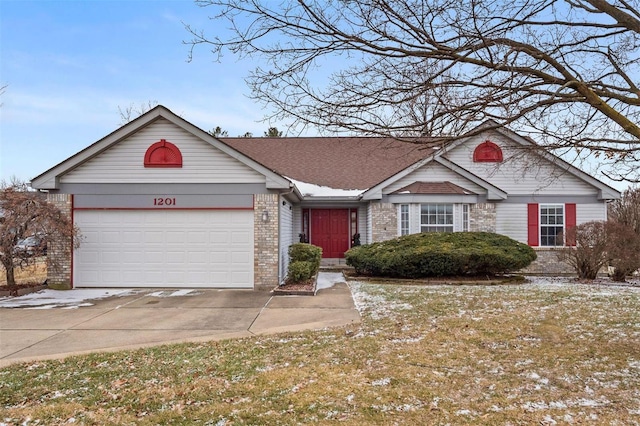 single story home featuring a garage