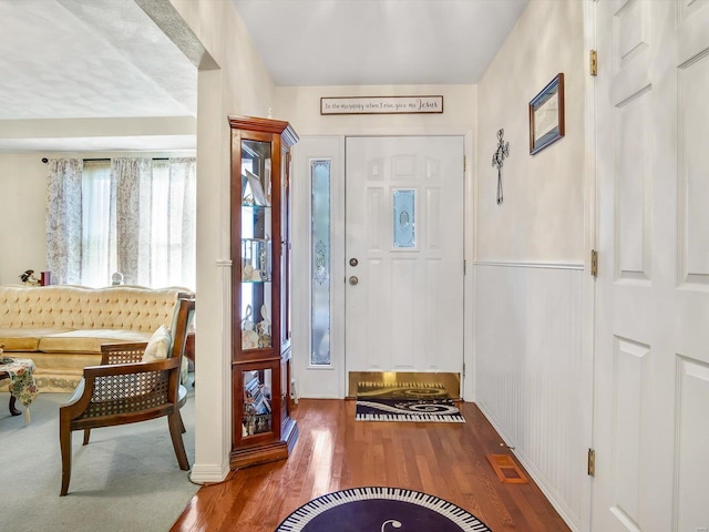 entryway featuring hardwood / wood-style flooring