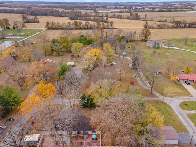 aerial view featuring a rural view