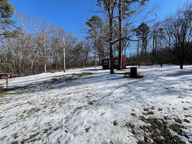 view of snowy yard