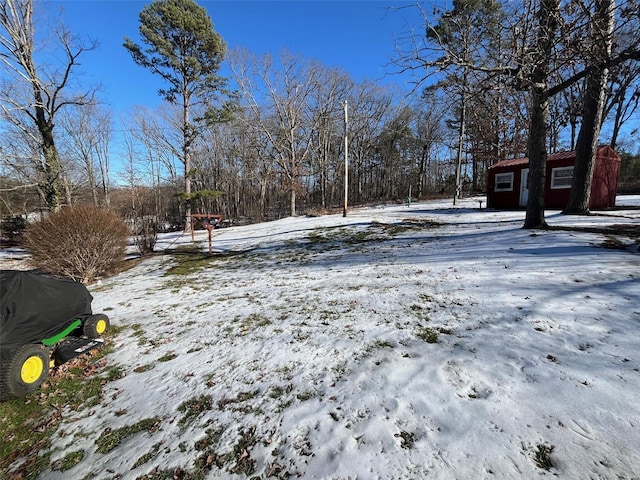 view of snowy yard