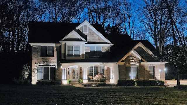 view of front of house with a front yard