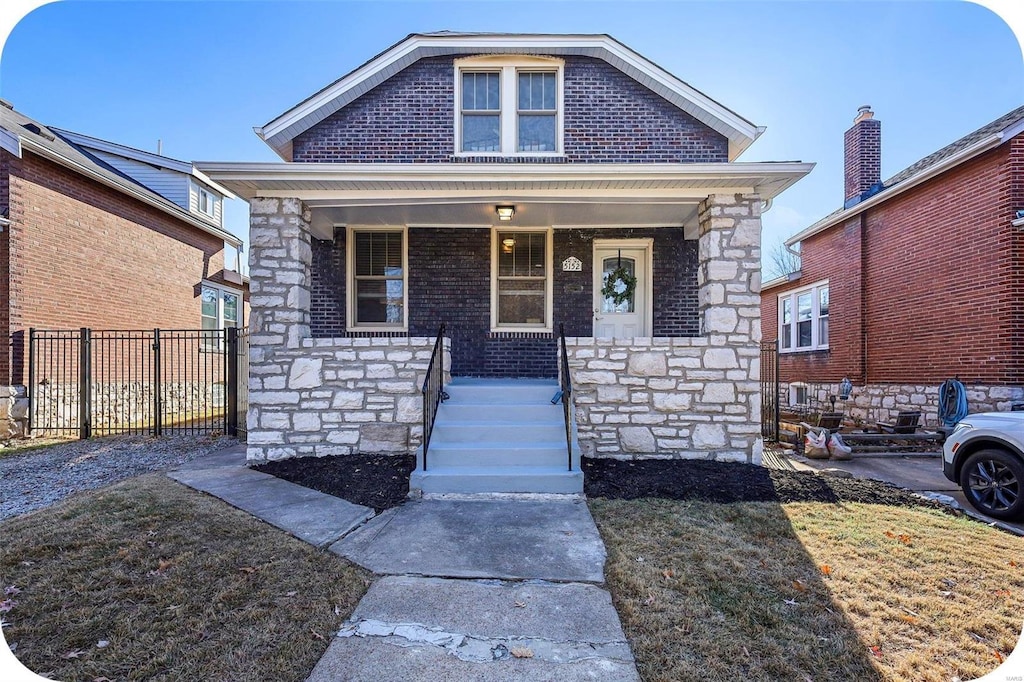 bungalow featuring a porch