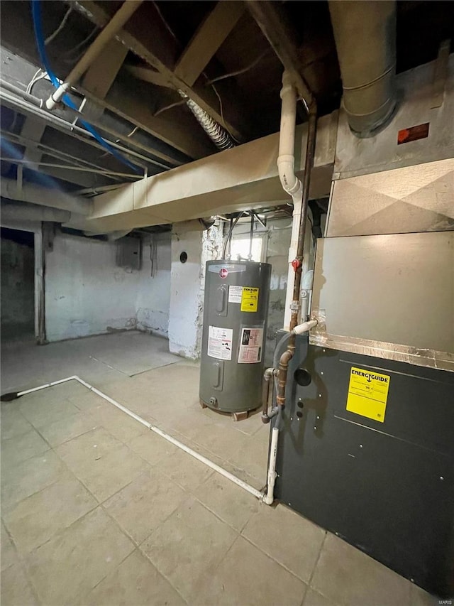 utilities with electric water heater and heating unit